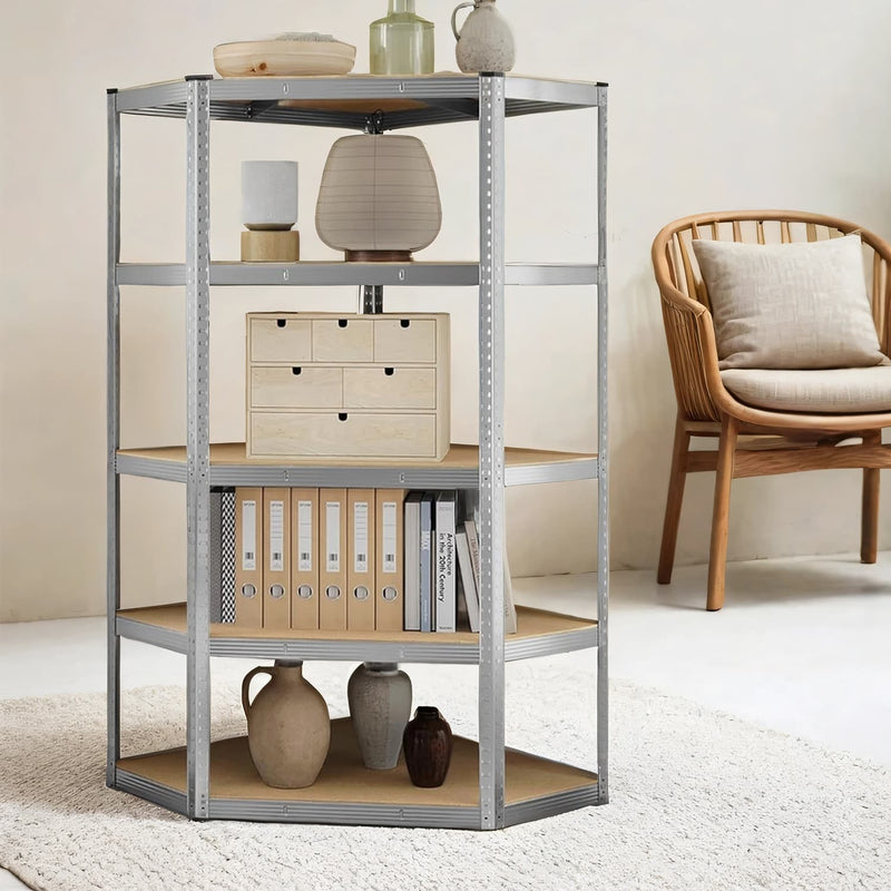 5 Tier Corner Shelf Heavy Duty Metal Storage Unit for Garage or Shed by Songmics