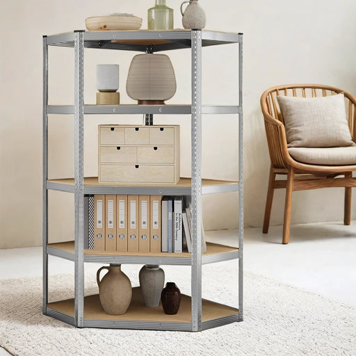 5 Tier Corner Shelf Heavy Duty Metal Storage Unit for Garage or Shed by Songmics