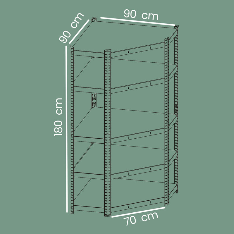 5 Tier Corner Shelf Heavy Duty Metal Storage Unit for Garage or Shed by Songmics