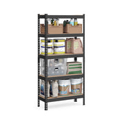 Black 5 Tier Garage Shelving Unit Boltless Metal Storage Rack 150 cm Tall by Songmics
