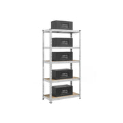 100x50x200cm Heavy Duty Silver Metal Storage Racking Shelf with Adjustable Shelves for Garage or Home by Songmics