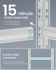 100x50x200cm Heavy Duty Silver Metal Storage Racking Shelf with Adjustable Shelves for Garage or Home by Songmics