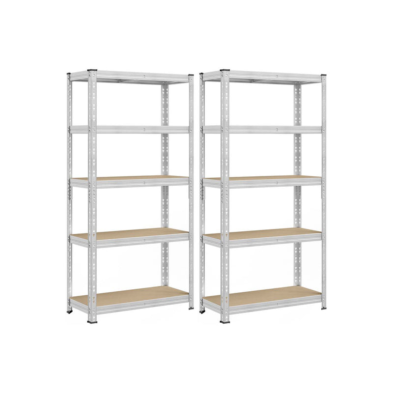 90 x 40 x 180 cm Silver Heavy Duty Metal Storage Shelf with Adjustable Shelves for Garage or Workshop by Songmics