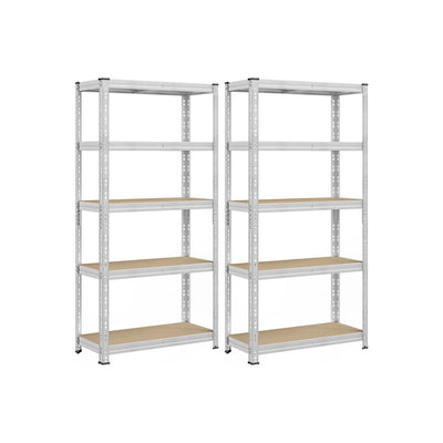 90 x 40 x 180 cm Silver Heavy Duty Metal Storage Shelf with Adjustable Shelves for Garage or Workshop by Songmics