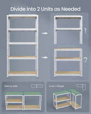 90 x 40 x 180 cm Silver Heavy Duty Metal Storage Shelf with Adjustable Shelves for Garage or Workshop by Songmics