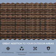 Garden Bench for Two with High Back and Armrests Weather Resistant Rattan Brown Outsunny