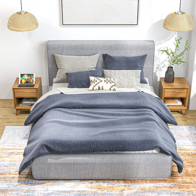 Set of 2 Bedside Tables with Drawer and Shelf Ideal for Bedroom or Lounge Walnut Brown