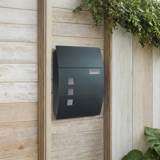 Wall Mounted Mailbox with Viewing Windows and Nameplate for Homes and Offices by Songmics