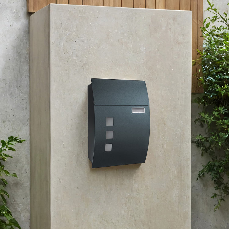 Wall Mounted Mailbox with Viewing Windows and Nameplate for Homes and Offices by Songmics