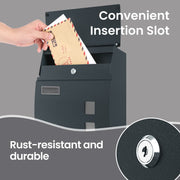 Wall Mounted Mailbox with Viewing Windows and Nameplate for Homes and Offices by Songmics