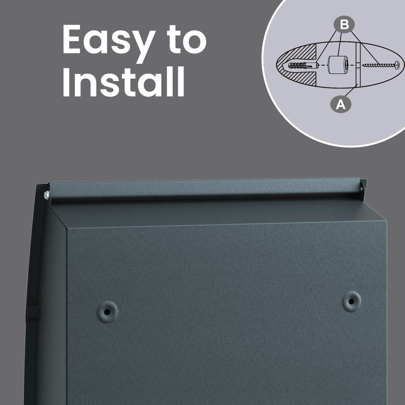 Wall Mounted Mailbox with Viewing Windows and Nameplate for Homes and Offices by Songmics