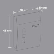 Wall Mounted Mailbox with Viewing Windows and Nameplate for Homes and Offices by Songmics