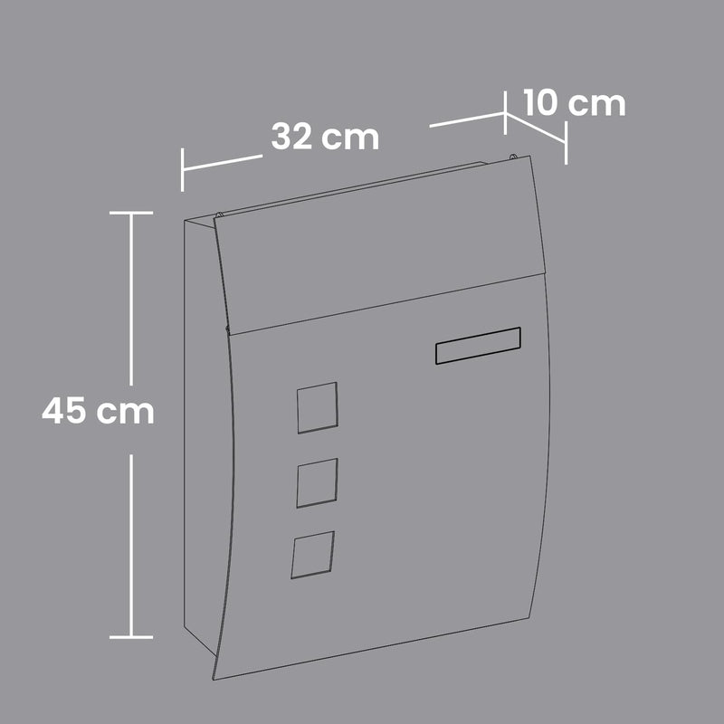 Wall Mounted Mailbox with Viewing Windows and Nameplate for Homes and Offices by Songmics