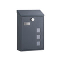 Wall Mounted Lockable Post Box Weatherproof Steel Mailbox 11.5 x 25.5 x 39.5 cm by Songmics