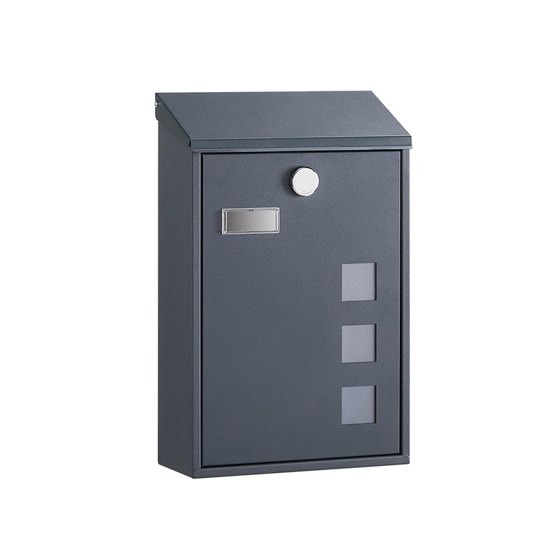 Wall Mounted Lockable Post Box Weatherproof Steel Mailbox 11.5 x 25.5 x 39.5 cm by Songmics