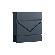 Wall Mounted Lockable Letter Box in Anthracite Grey with Protective Lid by Songmics