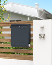 Wall Mounted Letter Box for Outdoor Use in Anthracite Grey with Lockable Lid by Songmics