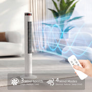 Tower Fan with Remote Control for Quiet Cooling and Space Saving in Any Room White AOSOM