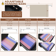 Steel Mobile Filing Cabinet 3 Drawers with Lock and Wheels Fits A4 and Legal, Black