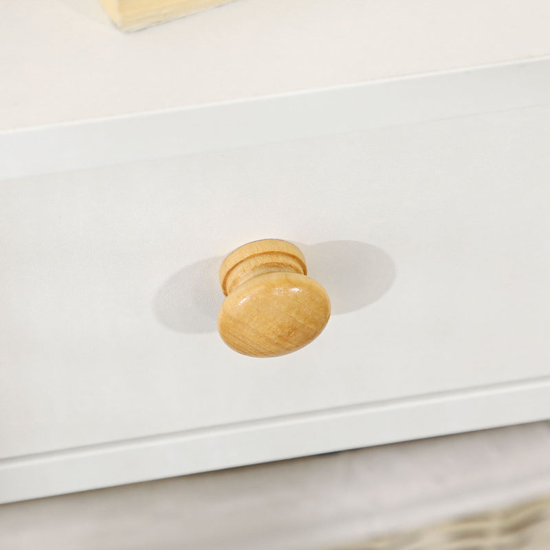 Set of 2 Bedside Tables with Drawer and Storage Shelf for Bedroom or Lounge White AOSOM
