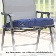 Garden Chair Cushions Set of 4 with Extra Padding and Tie Fastenings Dark Blue Outsunny