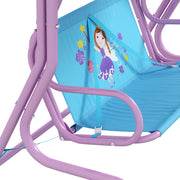 Fairy Themed Kids Garden Swing Seat For Two With Adjustable Canopy And Safety Harnesses