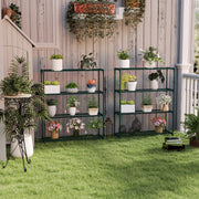 Modern 4 Tier Plant Stand Steel Frame Flower Display Rack for Garden Balcony by Outsunny