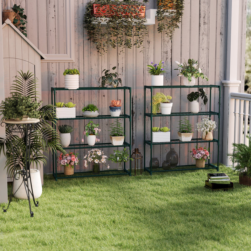 Modern 4 Tier Plant Stand Steel Frame Flower Display Rack for Garden Balcony by Outsunny