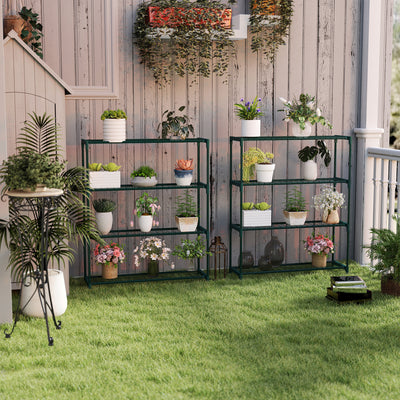 Modern 4 Tier Plant Stand Steel Frame Flower Display Rack for Garden Balcony by Outsunny