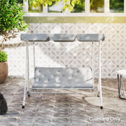 Light Grey Three Seater Bench Cushion for Outdoor and Garden Seating by Outsunny