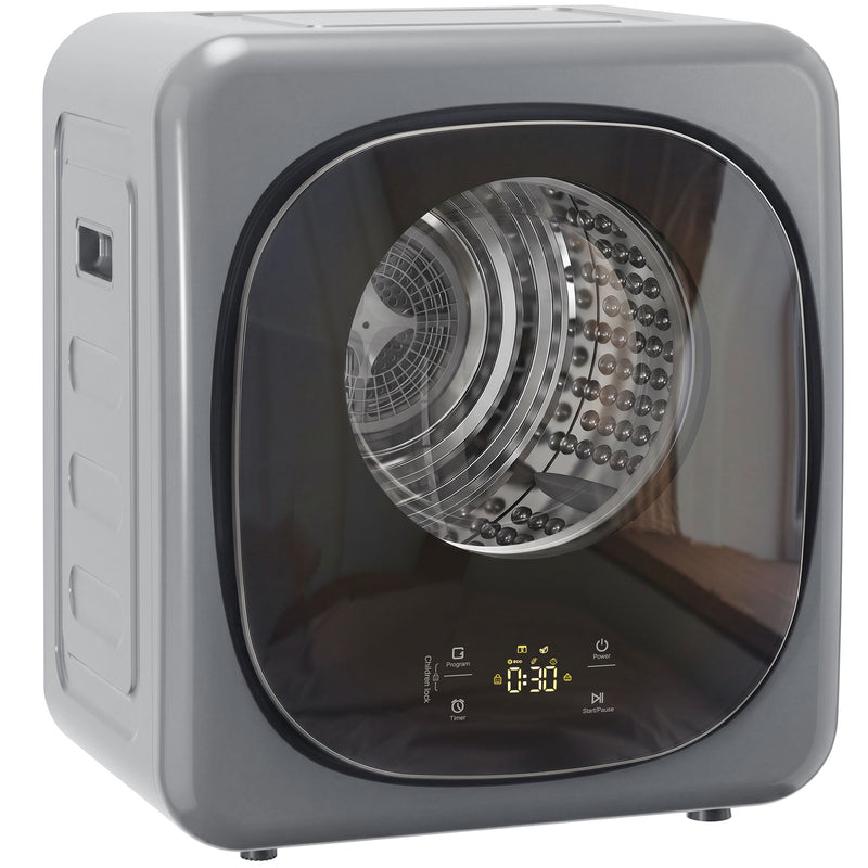 Compact Tumble Dryer for Small Flats with Space Saving Design and Hygiene Cycle Silver