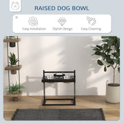 Adjustable Raised Dog Bowls with Stand for All Breeds Promotes Healthy Eating, Black