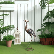 Heron Garden Statue Metal Standing Ornament with Stakes for Patio or Pond by Outsunny