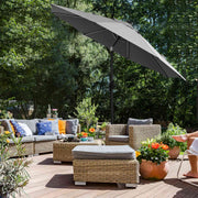 Parasol with Solar LED Lights & Tilt Mechanism 2.7m Beige by SONGMICS Songmics