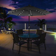 Parasol with Solar LED Lights & Tilt Mechanism 2.7m Beige by SONGMICS Songmics