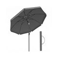 Grey Beach Parasol with Adjustable UPF 50+ Canopy Fibreglass Ribs & Carry Bag by SONGMICS Songmics