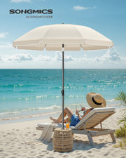 Parasol with UPF 50+ Polyester Canopy 180cm by SONGMICS Songmics