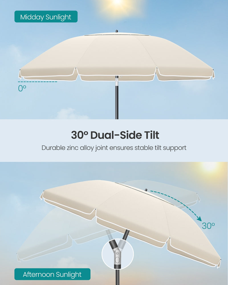 Parasol with UPF 50+ Polyester Canopy 180cm by SONGMICS Songmics