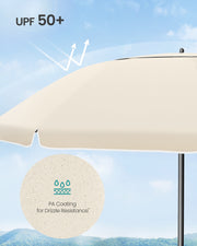 Parasol with UPF 50+ Polyester Canopy 180cm by SONGMICS Songmics