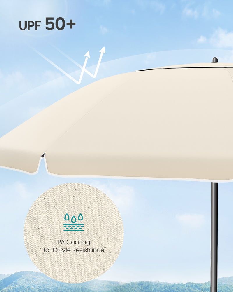 Parasol with UPF 50+ Polyester Canopy 180cm by SONGMICS Songmics