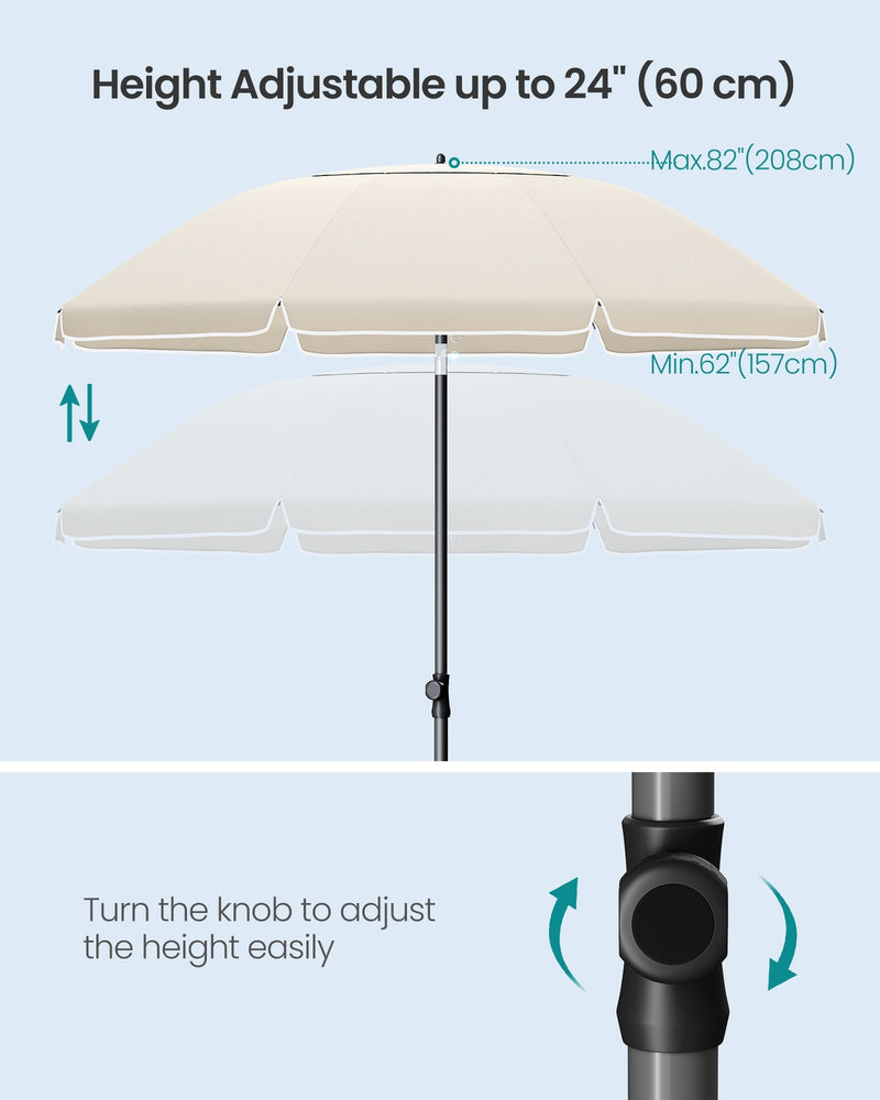 Parasol with UPF 50+ Polyester Canopy 180cm by SONGMICS Songmics