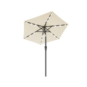 2m Garden Parasol with Solar LED Lights & Tilt Function UPF50+  Beige by Songmics Songmics