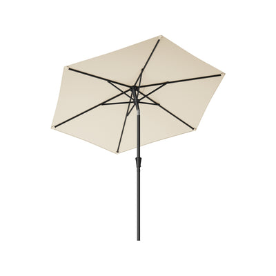 Beige Garden Parasol With Adjustable UPF50+ Tilting Canopy & Crank Handle by SONGMICS Songmics