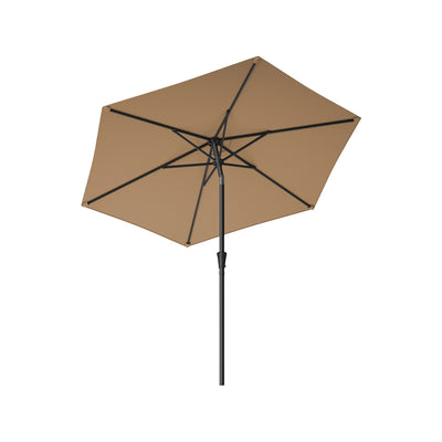 Taupe Garden Parasol UPF50+ Polyester Tilting Canopy With Crank Handle by SONGMICS Songmics