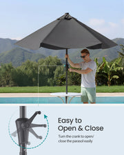 Grey Garden Umbrella With Tilting UPF50+ Canopy by SONGMICS Songmics