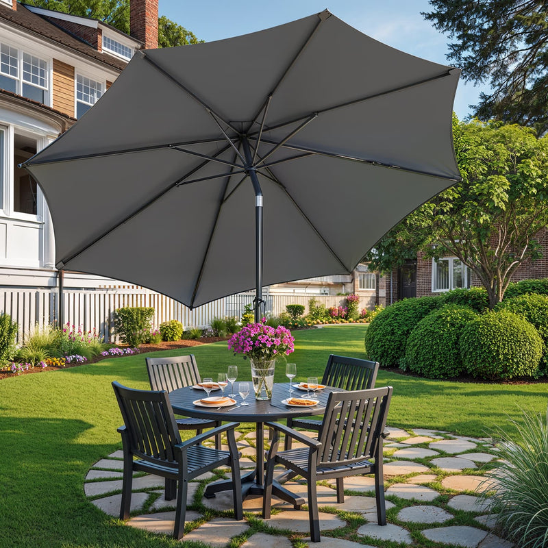 3 Metre Garden Parasol UPF 50 Plus Outdoor Umbrella Sun Shade for Patio by Songmics