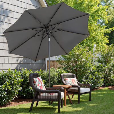 3 Metre Garden Parasol UPF 50 Plus Outdoor Umbrella Sun Shade for Patio by Songmics
