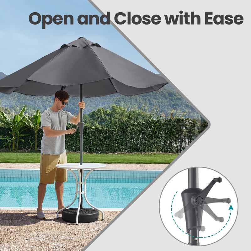 3 Metre Garden Parasol UPF 50 Plus Outdoor Umbrella Sun Shade for Patio by Songmics