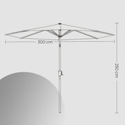 3 Metre Garden Parasol UPF 50 Plus Outdoor Umbrella Sun Shade for Patio by Songmics