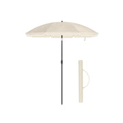 Beige Beach Parasol with UPF 50+ Tilting Canopy 1.8 m by SONGMICS Songmics